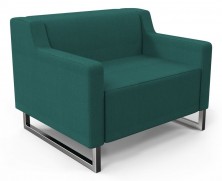 Drop 1 Single Lounge. Chrome Sled Base. Any Fabric Colour